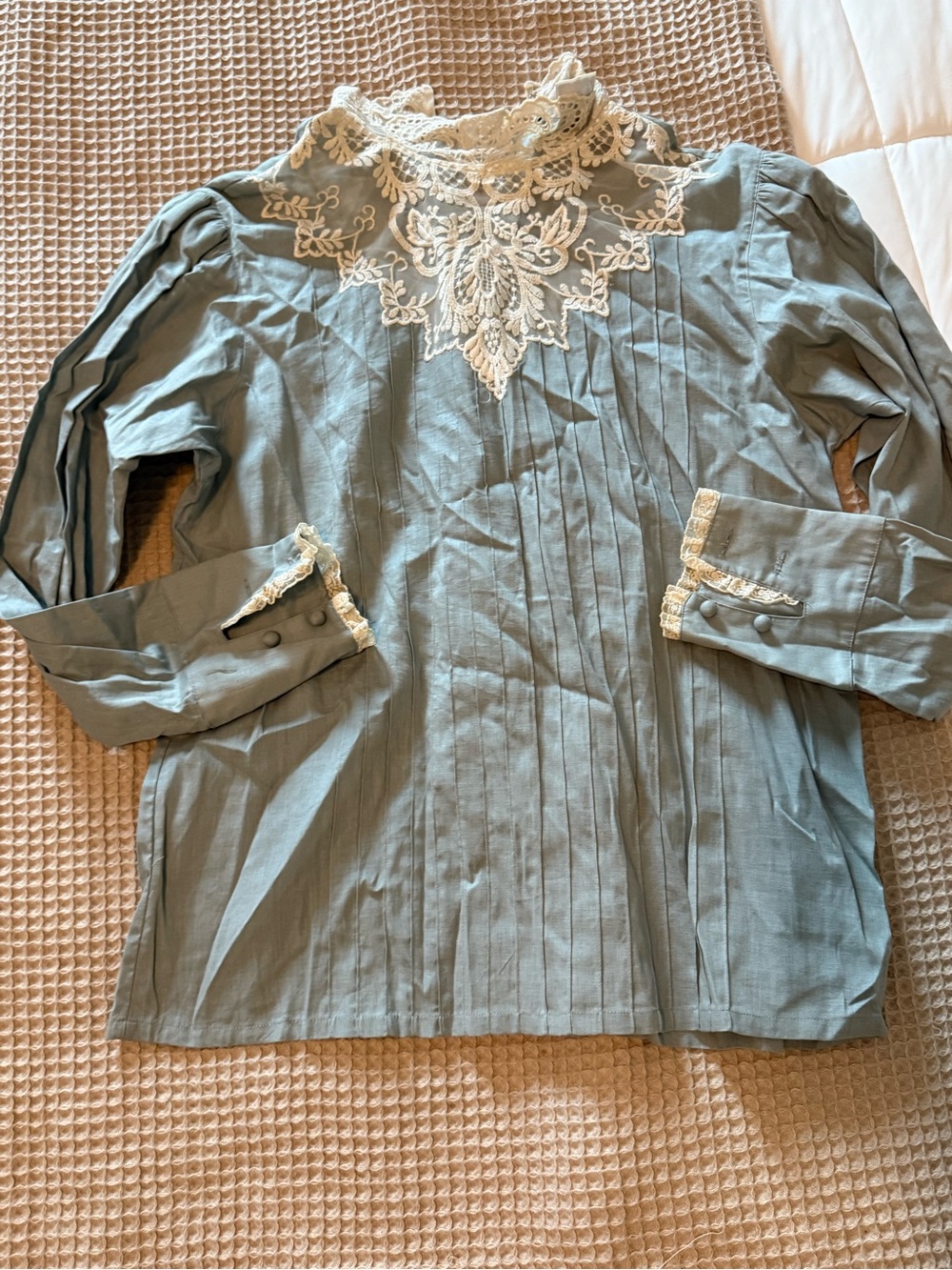 J.G. Hook Lace-Trim Sage Green Top
